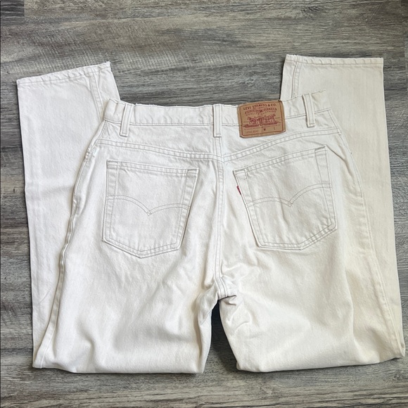 Levi's Denim - Vtg 1993 Levi’s Women’s Oat Colored High Waist Straight Leg Denim Fall Sz 14 ◼️